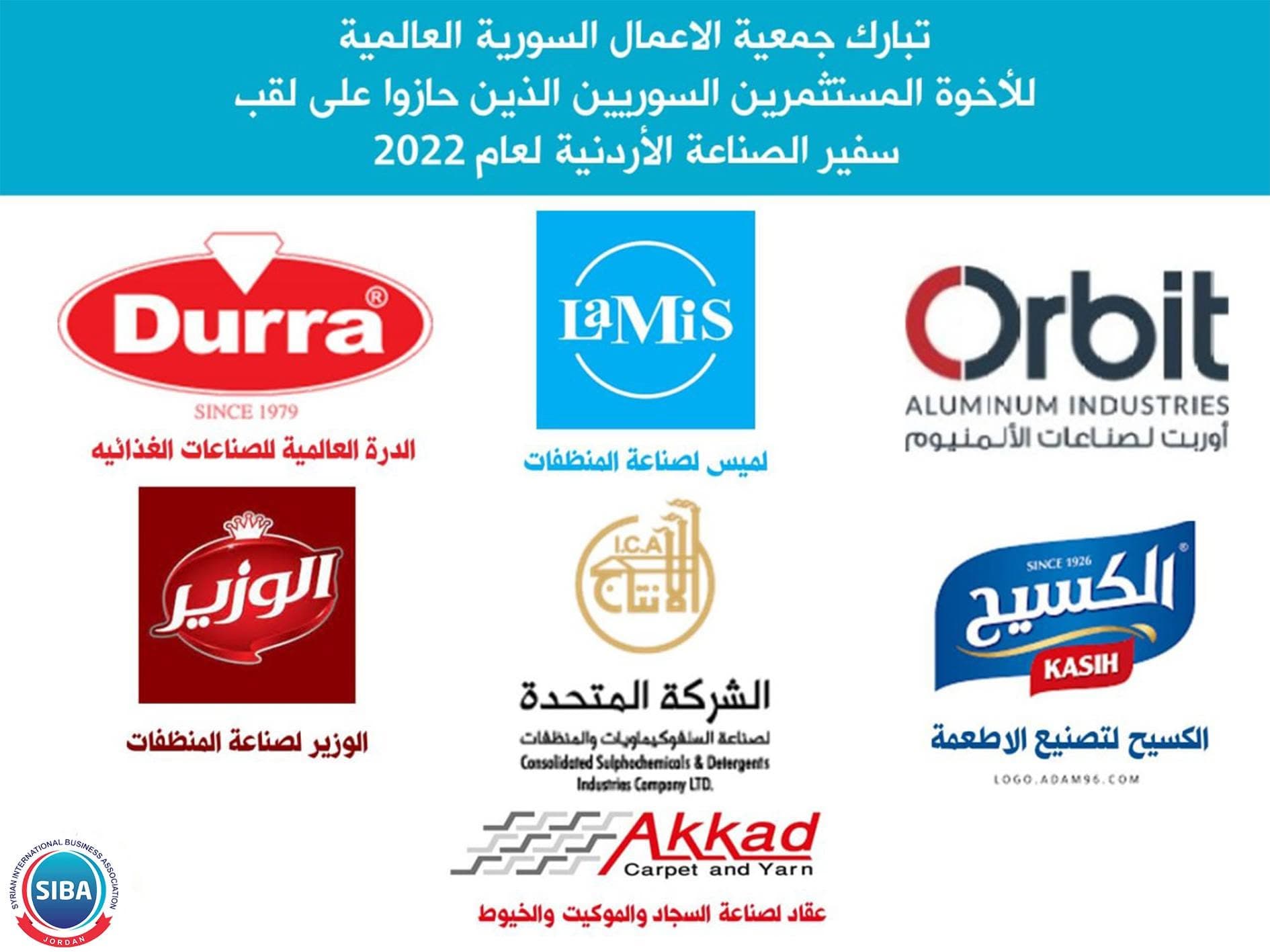 مستثمرون من مجتمع الأعمال يحصدون لقب سفير الصناعة الأردنية لعام 2022
